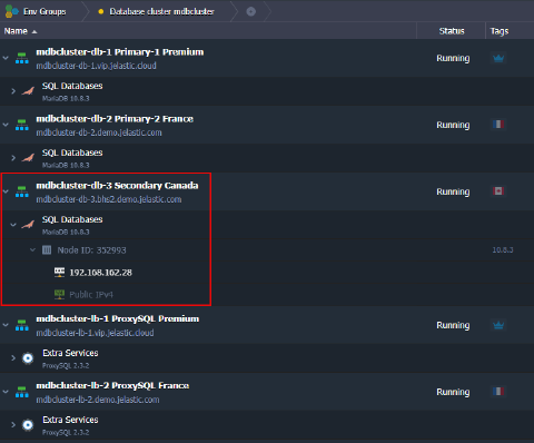 MariaDB multi-region cluster environments