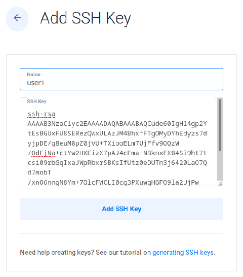 add SSH key