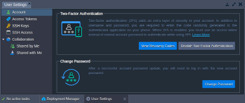 account user settings